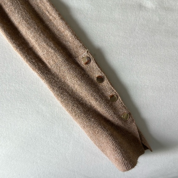 Zara tan sweater with gold buttons on the sleeves. Size Small. - Picture 2 of 4